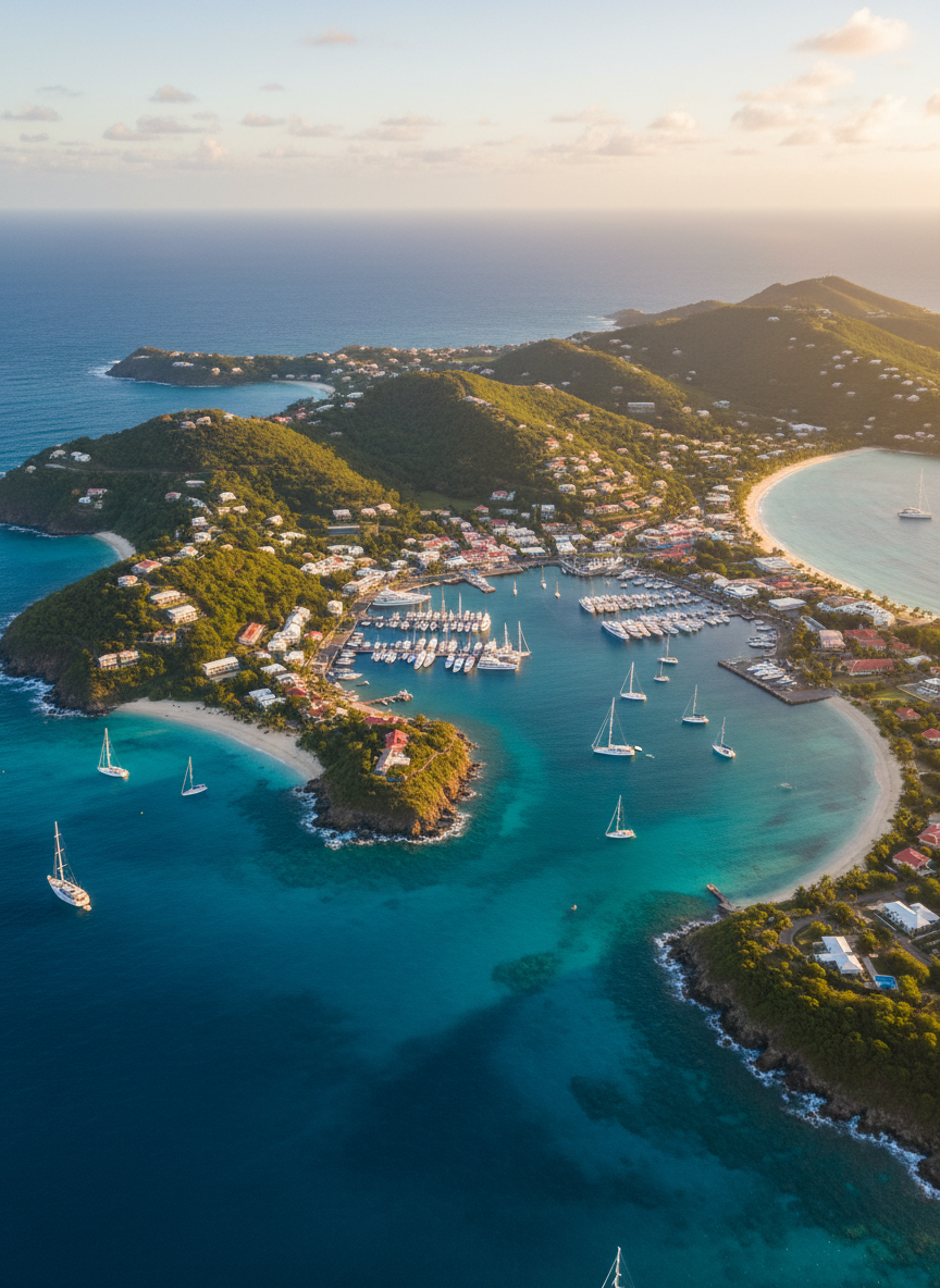 Aerial view of St Barts