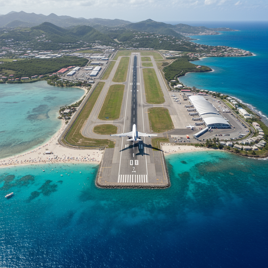 Aerial view of St Maarten